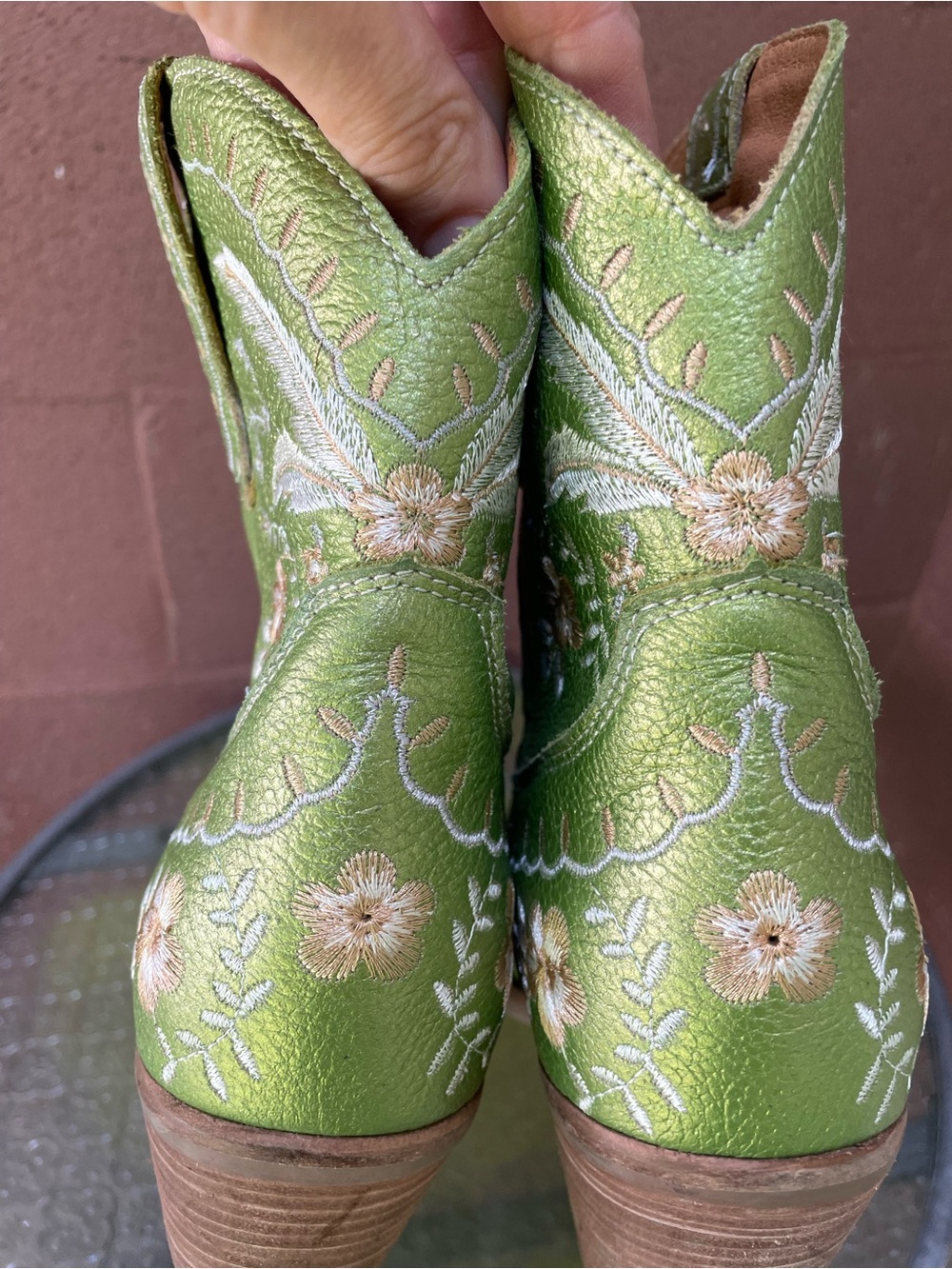 Dingo Primrose Western Boot In Green Metallic Size 9.5 - Picture 4 of 12